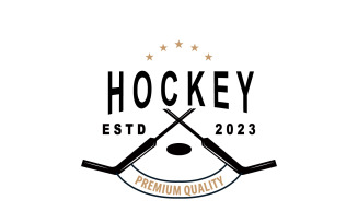 Hockey Logo Design Sports Game Template V4