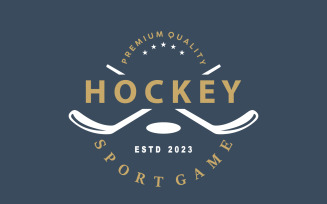 Hockey Logo Design Sports Game Template V6