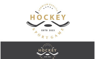 Hockey Logo Design Sports Game Template V7