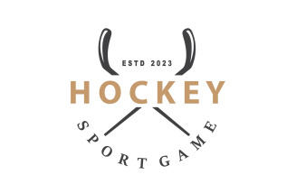 Hockey Logo Design Sports Game Template V8