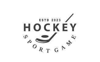 Hockey Logo Design Sports Game Template V9