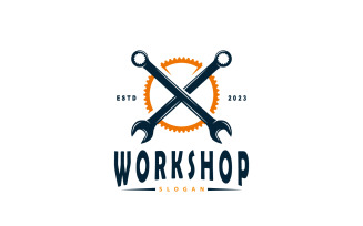 Repair Workshop Logo Simple Design V10