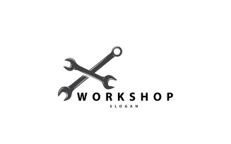 Repair Workshop Logo Simple Design V7