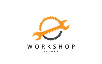 Repair Workshop Logo Simple Design V8