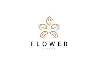 Simple Flower Logo Plant Line Design V1