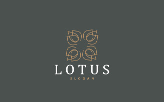 Simple Flower Logo Plant Line Design V2