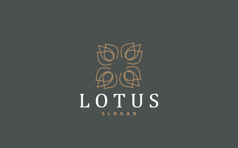 Simple Flower Logo Plant Line Design V2 Logo Template