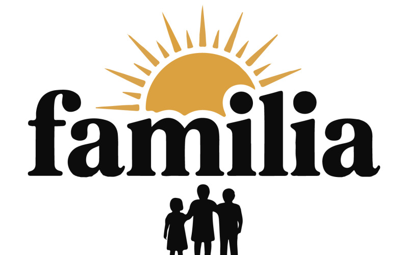 A minimalist logo featuring Family Illustration