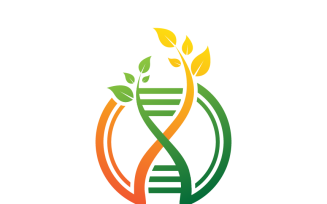 DNA and Leaves Logo Template