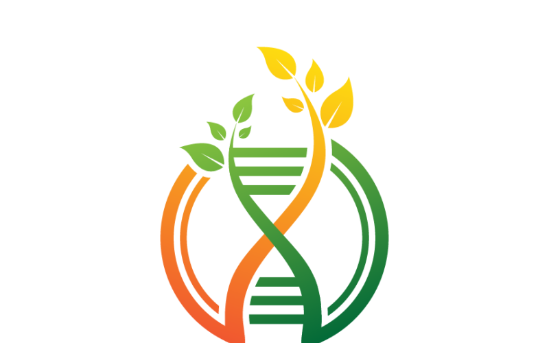 DNA and Leaves Logo Template