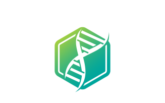 DNA Helix and Hexagon Logo