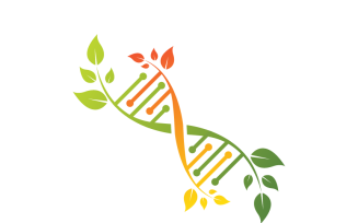 DNA Tech and Leaves Logo Template