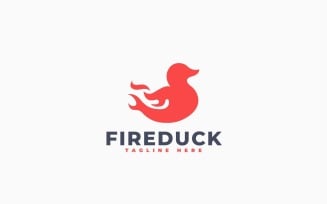 Fire Duck Logo Template Design