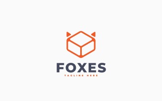 Fox Box Logo Template Design