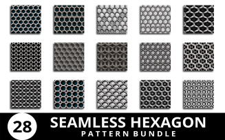 Seamless Hexagon Pattern Bundle with Geometric Honeycomb Textures for Digital and Print Backgrounds