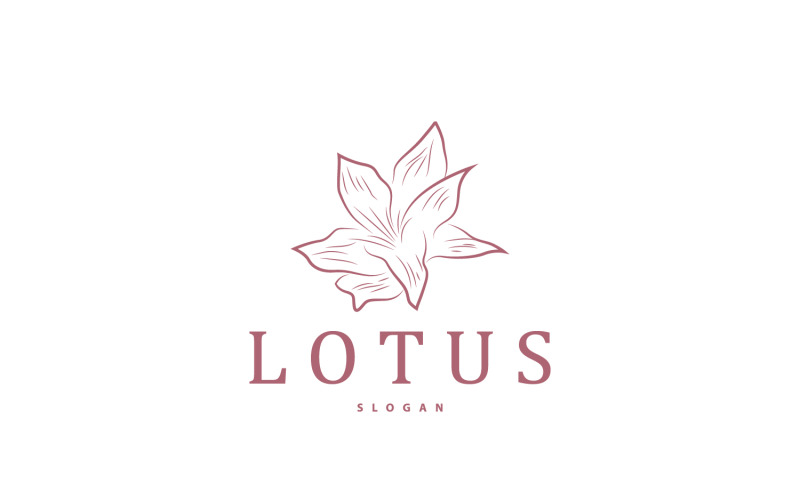 Simple Flower Logo Plant Line Design V5 Logo Template