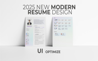 UI Optimize Modern Resume 2025 Design, Minimalistic & graphical Resume 2 page
