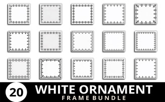 White Ornament Frame Bundle with Elegant Decorative Borders