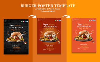Burger Poster Template Design
