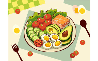 Food Plate on White Background