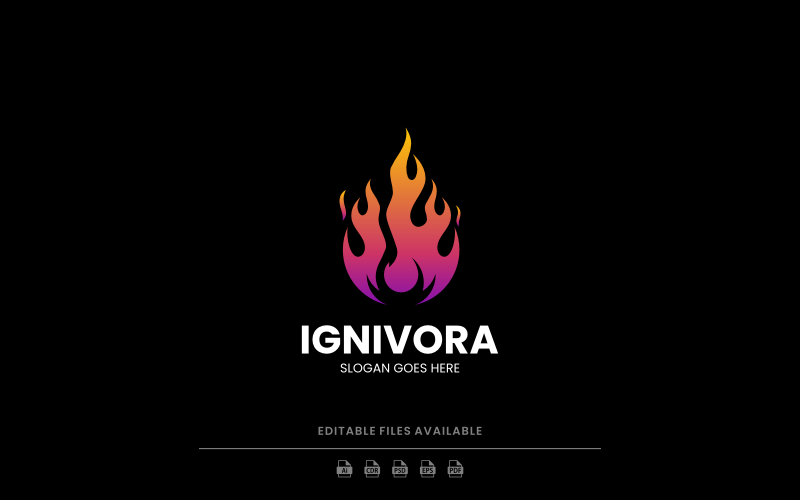 Gradient Modern Flame Logo Design Logo Template