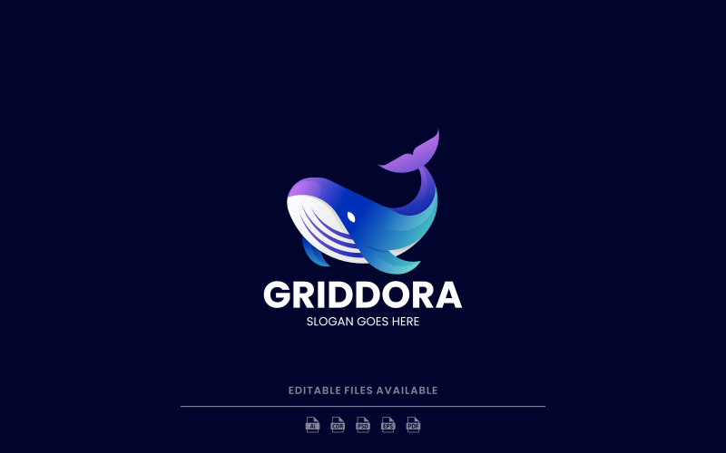 Gradient Modern Whale Logo Design 8963 Logo Template