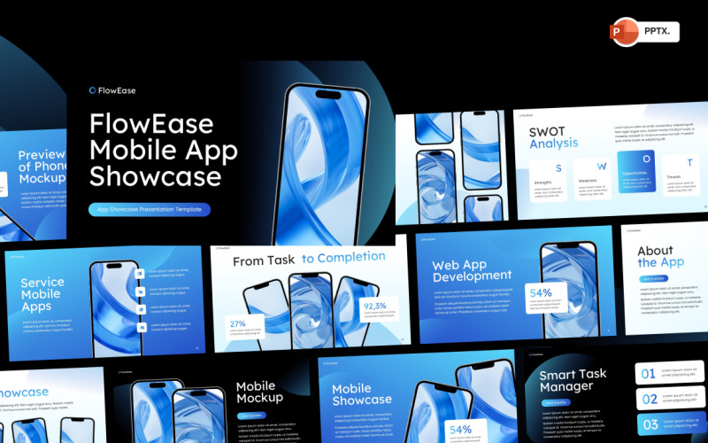 Mobile App Showcase PowerPoint PowerPoint Template