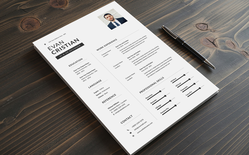 Modern CV Resume for Graphic Designer Resume Template