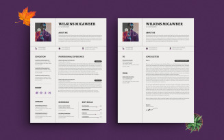 Modern Resume & CV Template with Cover Letter UIUX Designer Editable Layout