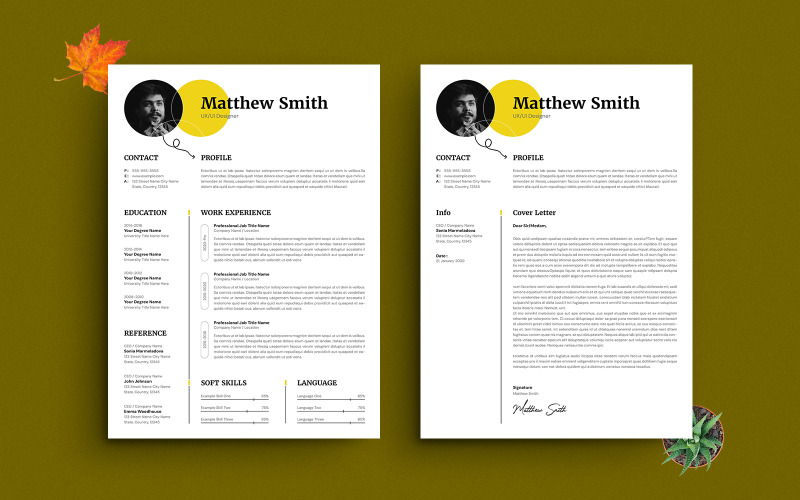 Modern Resume CV Template Professional & Creative Design Resume Template