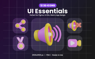 UI Essential 3D Icon Pack