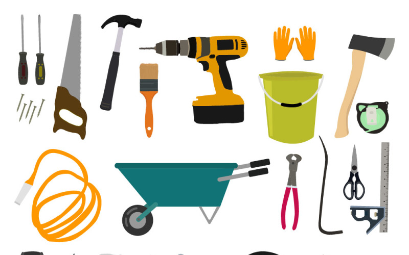 Vector tools for building and repairing houses Vector Graphic