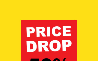 Vibrant Red Price Drop Icon for E-commerce & Marketing