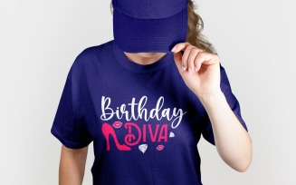 Birthday Diva T Shirt Design Digital Download Party Graphic For Girls
