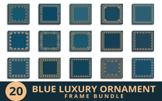 Blue Luxury Ornament Frame Bundle with Elegant Borders