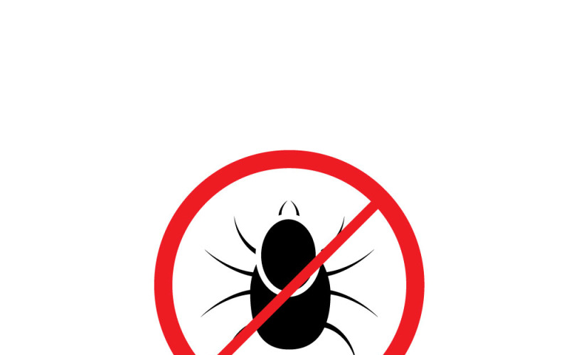 Bug Free Zone Sign Template - No Mites or Ticks Allowed Alert Vector Graphic