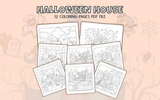 Cute Halloween House Coloring Pages for Kids