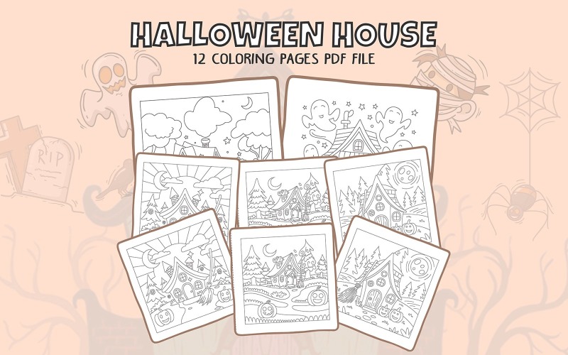 Cute Halloween House Coloring Pages for Kids Corporate Identity