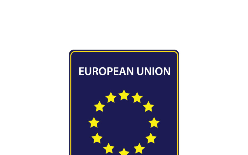 European Union Passport Cover Front Template Design Vector Graphic
