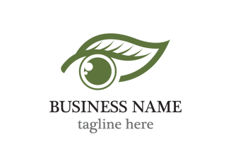 Eye with Leaf Logo Template Design