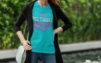 Fun Birthday Celebration Graphic For Girls Birthday Queen T Shirt Design
