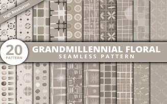 Grandmillennial Floral Seamless Pattern Bundle with Vintage, Retro, and Modern Decorative Designs