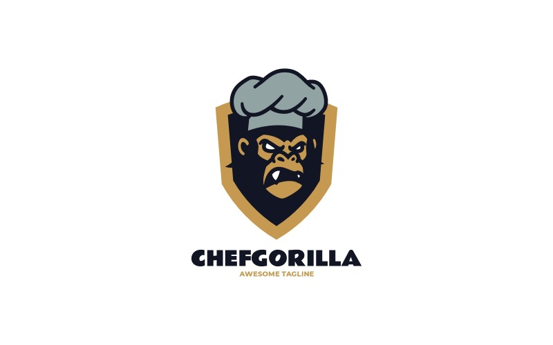 Mascot Chef Gorilla Mascot Logo Design Logo Template