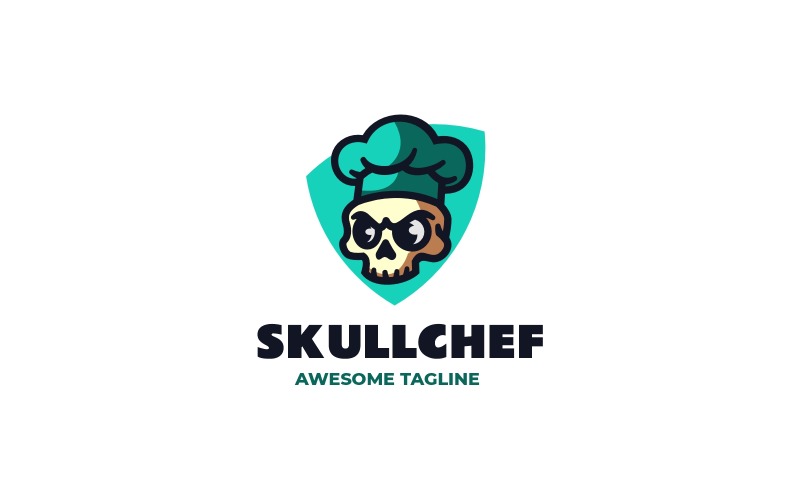 Mascot Skull Chef Logo Design Logo Template