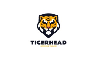 Mascot Tiger Head Logo Design