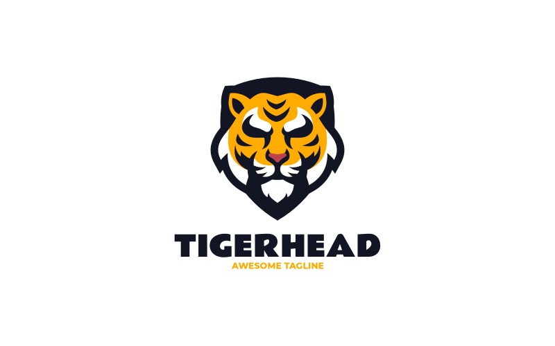 Mascot Tiger Head Logo Design Logo Template