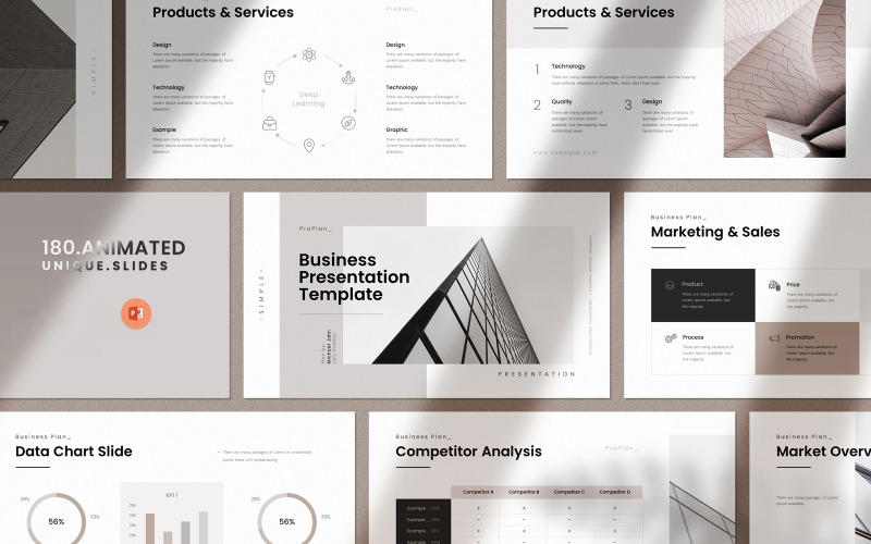 Minimal Business Plan with PowerPoint Layout PowerPoint Template