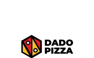 Modern Dado Pizza Logo Design - Flat Vector Illustration