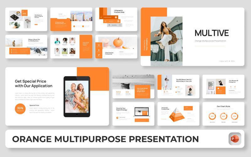 Multive - Orange Multipurpose PowerPoint Presentation Template PowerPoint Template