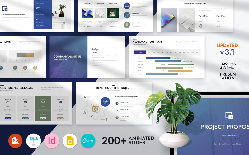 Project Proposal Presentation with PowerPoint Canva Keynote Google Slides PowerPoint Template